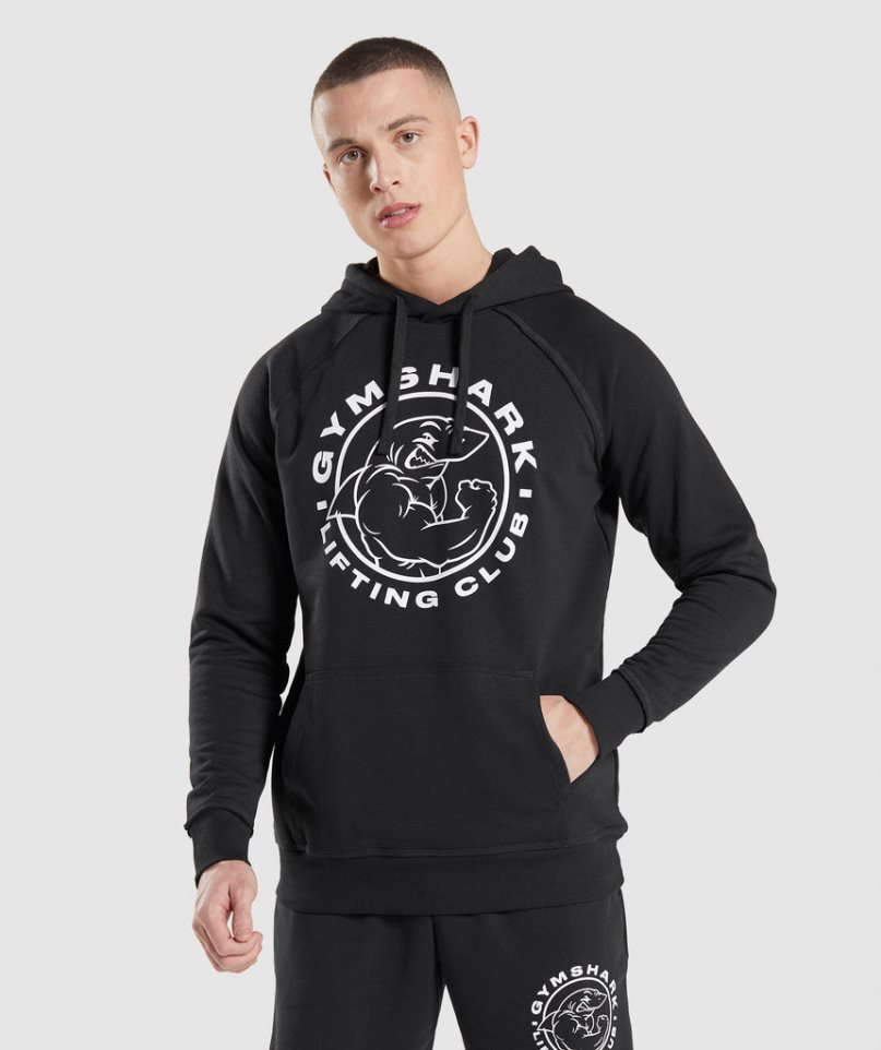 Bluzy Z Kapturem Gymshark Legacy Męskie Czarne | PL 640NYB